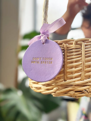 Personalised Leather Easter Jar Label For Kids, Children Easter Basket Tag.