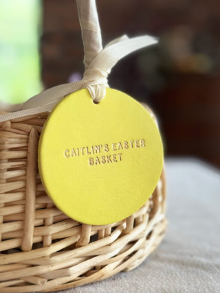 Personalised Leather Easter Jar Label For Kids, Children Easter Basket Tag.
