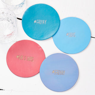 Hashtag Leather Coaster- personalised gifts for the home