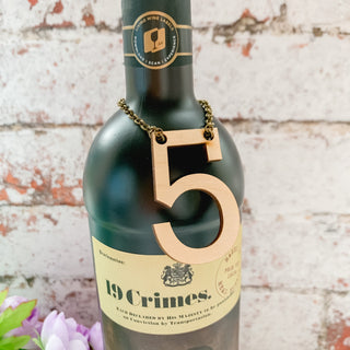 Wood Anniversary Bottle Tag