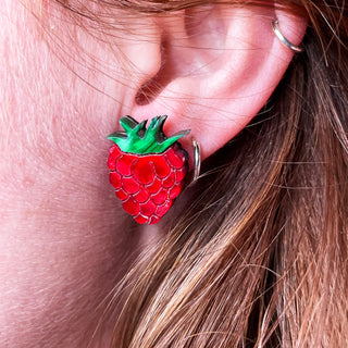 Raspberry Earring Studs by Bright Smoke
