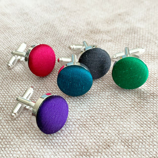 Silk covered cufflinks