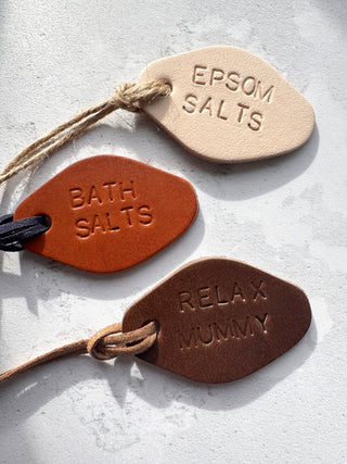 Spa Jar Leather Labels