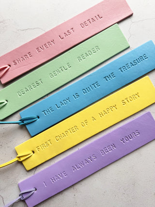 Pastel Personalised Hand Painted Leather Bookmark