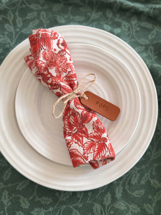Large Text Wedding Favour Leather Place Settings