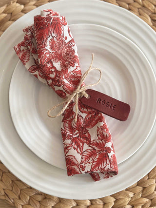 Large Text Personalised Wedding Favour Leather Place Settings