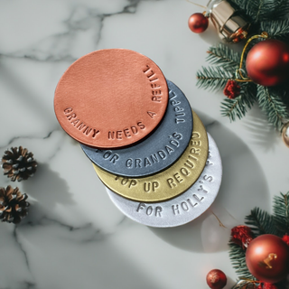 Christmas leather coasters