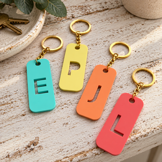 Acrylic Pastel Monogram keyring
