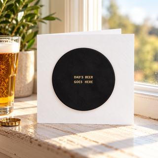 Personalised Leather Beer Mat Card