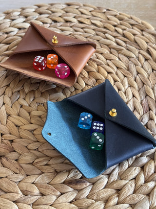 Hand Made Leather Games Night Dice Holder.