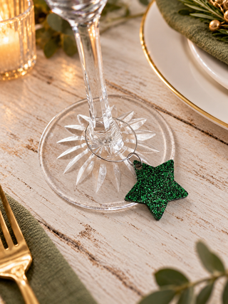 Set of 4 Glitter Wine Glass Charm, perfect for dinner parties