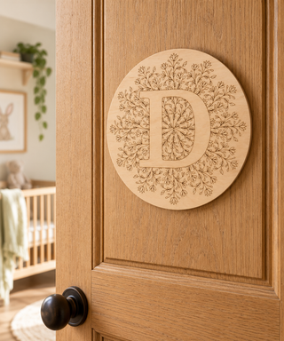 Round Wooden Letter Decoration