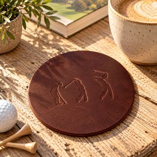 Handmade Leather Golf Coaster