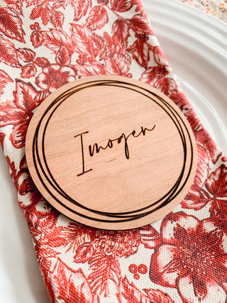 Wooden Personalised Coaster Place Setting