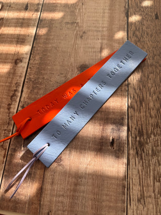 Personalised Hand Painted Leather Bookmark For Him