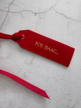 Personalised Christmas Leather Label for Sack or Stocking