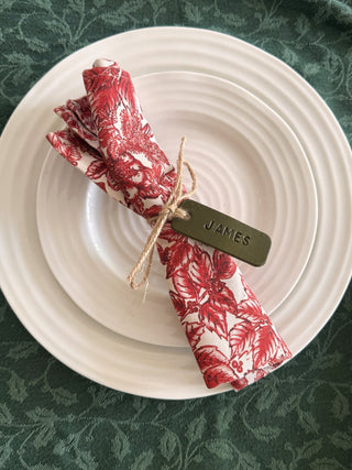 Large Text Personalised Wedding Favour Leather Place Settings