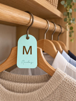 5 Days of the week hanger tags