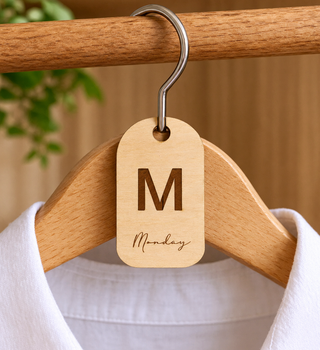 Wooden 5 Days of the week hanger tags