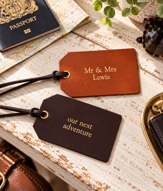 Personalised Gold Foiled Luxury Leather Luggage Tags
