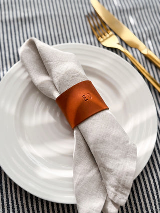 Personalised Leather Napkin Rings – Hand Stamped Table Decor, Custom Place Settings