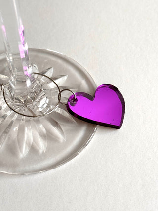 Mini Melting Heart Wine Glass Charms Set.