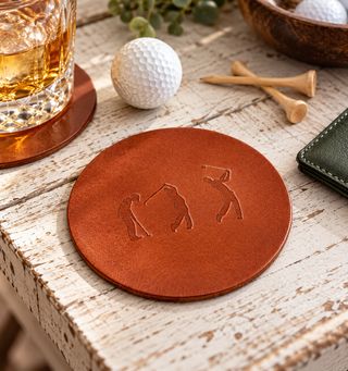 Handmade Leather Golf Coaster