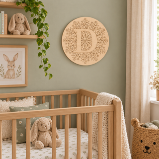 Round Wooden Letter Decoration