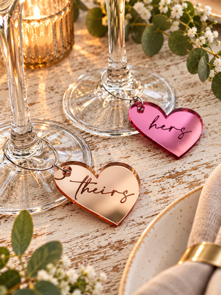 Mother's Day Wine Glass Heart Charm, Valentines gift perfect for a table scape.