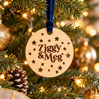 Couples First Name Wooden Christmas Decoration