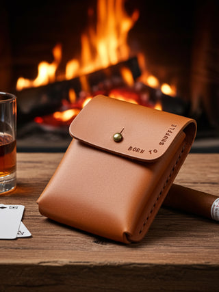 Personalised Handmade Leather Deck of Cards Holder