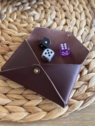 Hand Made Leather Games Night Dice Holder.