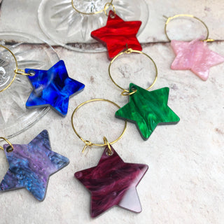 Marble Star Wine Glass Charms set of 4