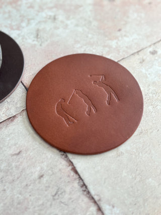 Gift for Golfers, leather coaster golf gift. Perfect Father's Day gift and golf gift for Grandpa.