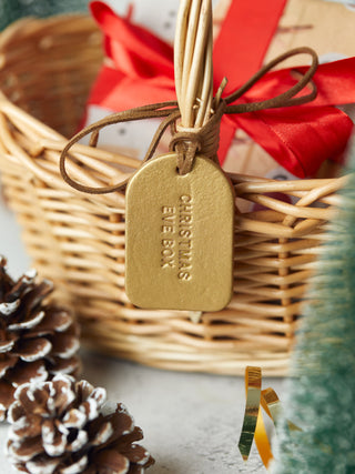 Metallic Circle Leather Gift Tag Label Christmas Basket or Hamper.