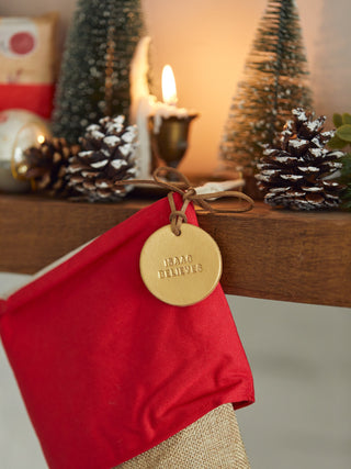 Nice List Leather Label for Stocking or Christmas Eve Basket.