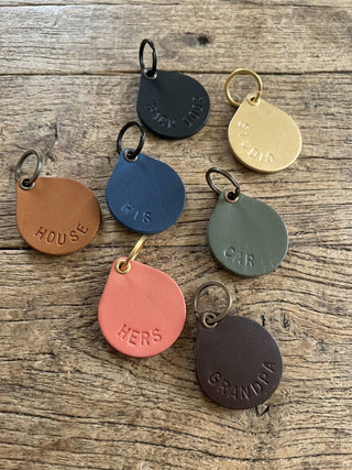 Signature Personalised Leather Keyring.