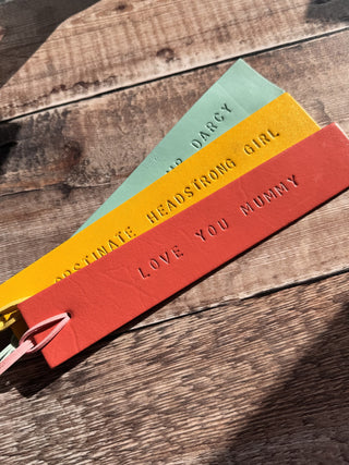 Mother's Day Personalised Hand Painted Leather Bookmark For Mum