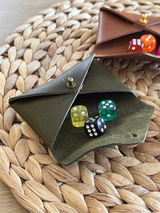 Hand Made Leather Games Night Dice Holder.