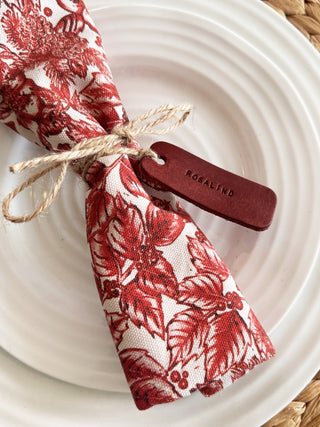 Mini Text Wedding Favour Leather Place Settings