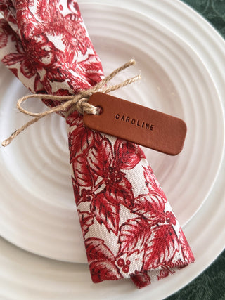 Mini Text Wedding Favour Leather Place Settings