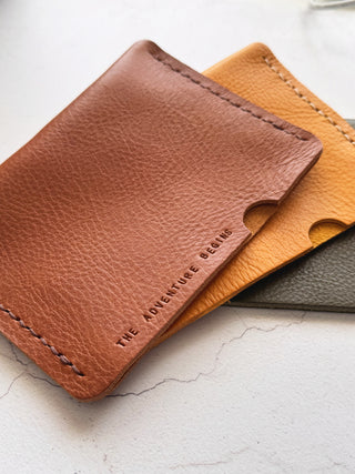 Handmade Mini Text Italian Textured Leather Passport Cover.