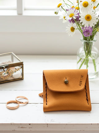 Personalised Handmade Leather Ring Purse