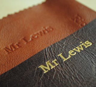 Personalised leather iPad cover