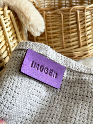 Handmade Personalised Leather Tags, Baby Blanket Tag, Newborn Basket, Welcome Home Gift, Gift For Baby, Baby Hamper Tag.